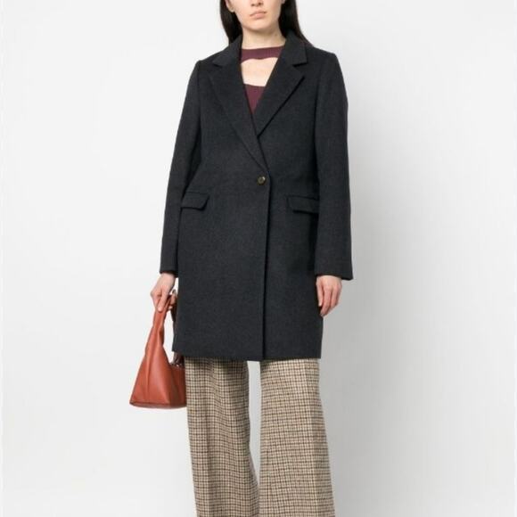 NEW Scotch & Soda Single Breasted Mid Length Wool Blend Coat - Picture 2 of 12